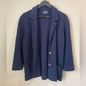 Vintage 1960s Italian 100% Wool Ribbed Cardigan
